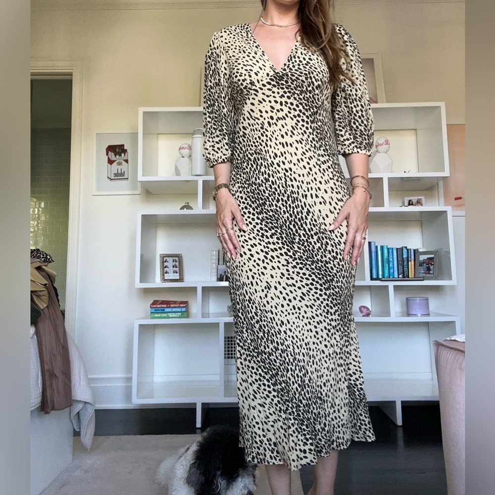 RIXO Steph cutout printed midi dress
